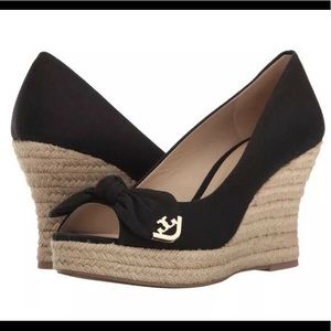 Tory Burch Dory Peep-Toe Espadrille Wedge 9.5